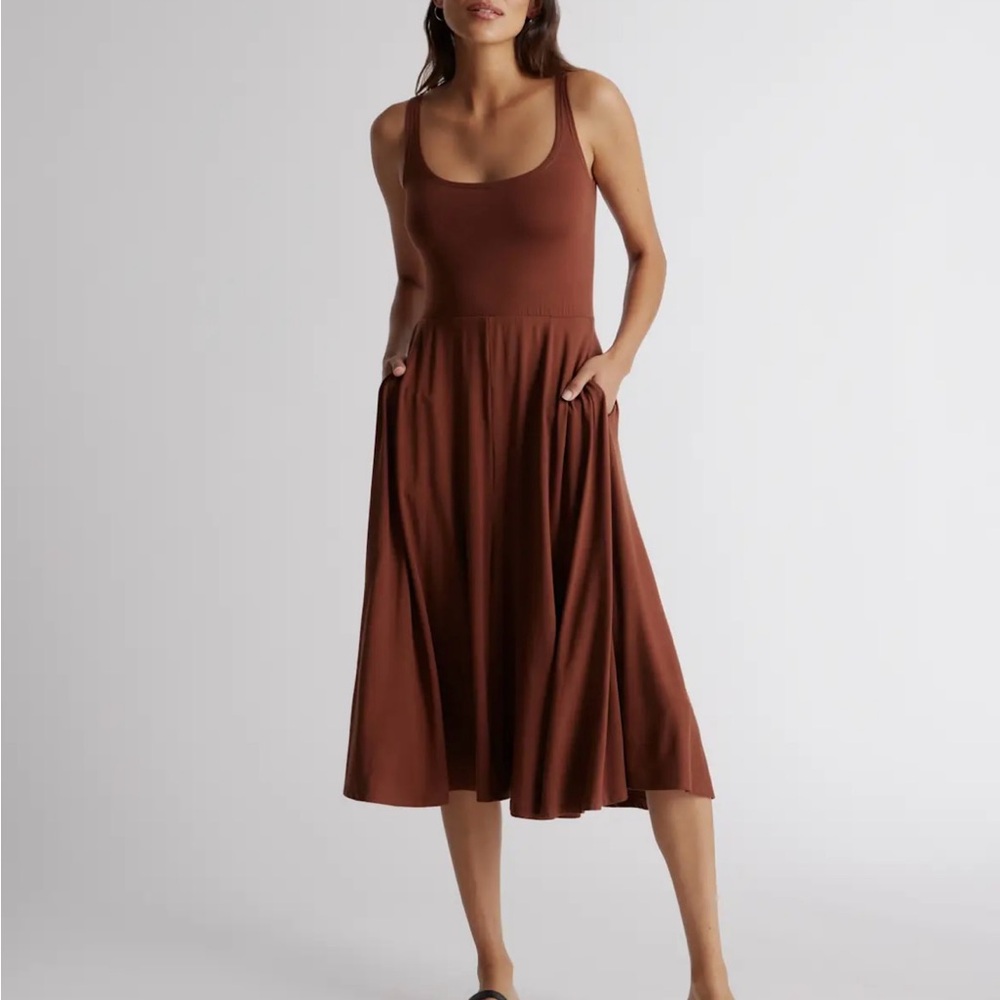 NWOT QUINCE TENCEL FIT & FLARE DRESS LARGE